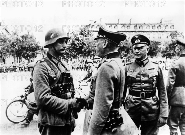 German victory parade after the capture of Paris, June 1940. Artist: Unknown