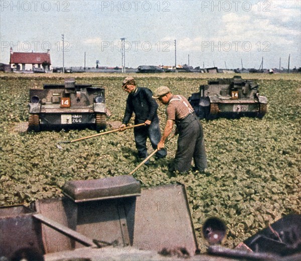 Abandoned French tanks in a field, Dunkirk, France, 1940. Artist: Unknown