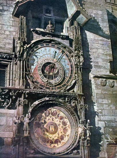 Astronomical clock, Old Town Hall, Prague, Czech Republic, 1943. Artist: Unknown