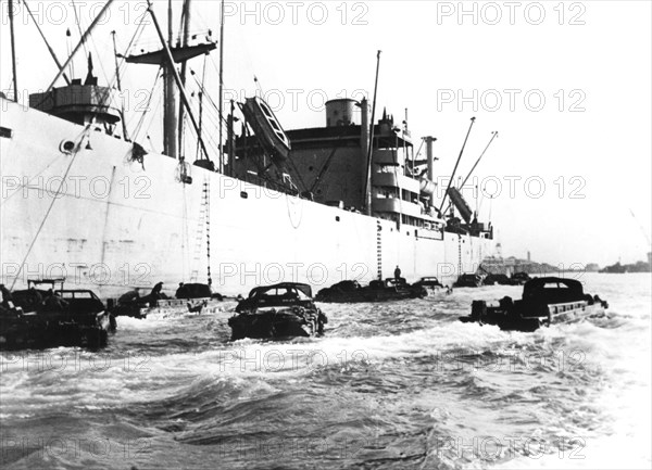 American amphibious vehicles, Le Havre, France, 1944. Artist: Unknown