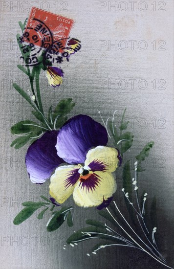 French flower postcard, c1900. Artist: Unknown