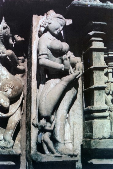 Erotic Sculpture, Khajuraho, India. c950-1050. (20th century). Artist: Unknown