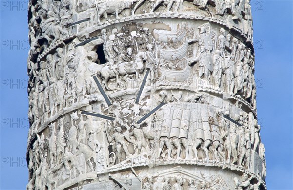 Column of Marcus Aurelius, (detail), Piazza Colonna, Rome. Artist: Unknown