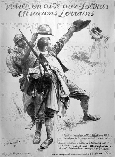 'Assist the Alsatian soldiers', French World War I poster, 1916. Artist: Unknown