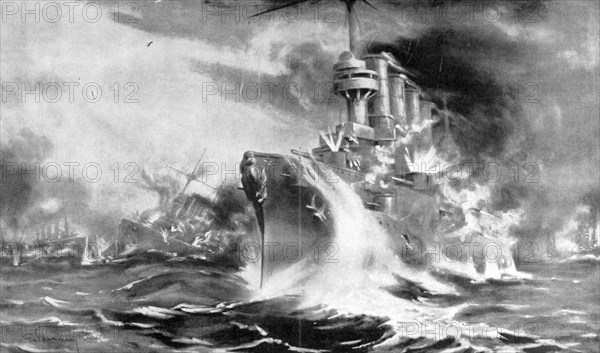 Battle of the Falkland Islands, 8 December 1914, (1915). Artist: Unknown