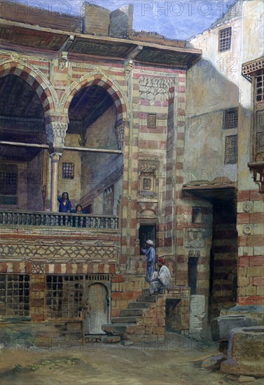 'Courtyard in the House of Sheikh Sadat, Cairo', 1873. Artist: Frank Dillon