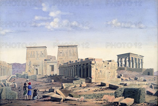 'Grand Temple of Isis', c1846. Artist: Louis M. A. Linant de Bellefonds,