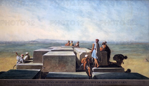 'Top of the First Pyramid of Gizah', 1794. Artist: Thomas Milton