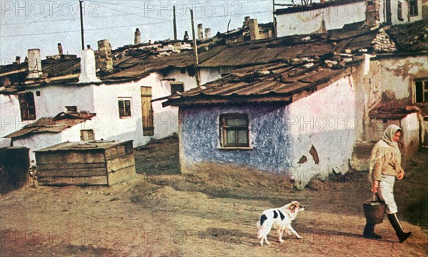 A Russian village, World War II, 1942. Artist: Unknown