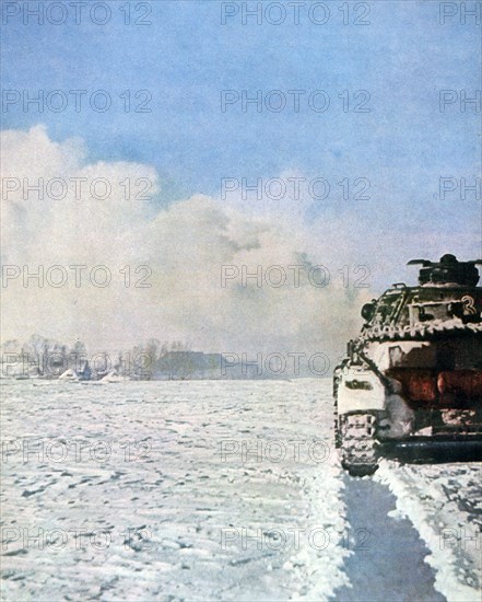 German tank fighting in the snow, Russia, January 1943. Artist: Unknown