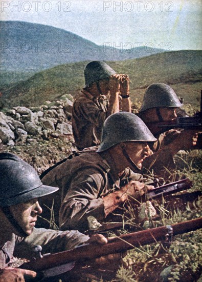 Romanian troops, the siege of Sebastopol, Russia, 1941-1942. Artist: Unknown