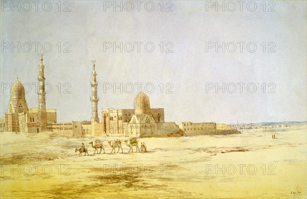 'Tombs of the Caliphs, Cairo', c1842. Artist: Richard Dudd