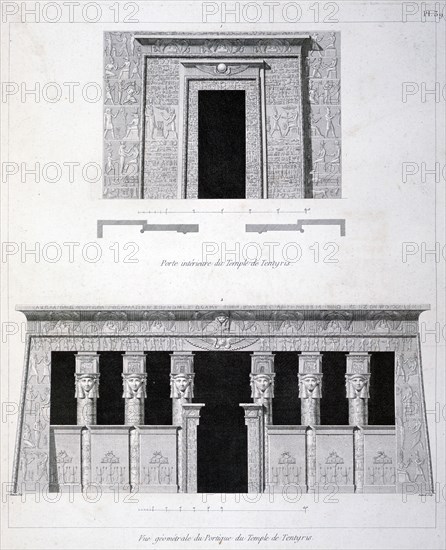 A Doorway and Gantry at the Temple of Tentyris, 19th century. Artist: Vivant Denon