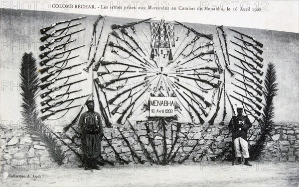 Catured arms from the battle of Menabha, Colomb-Béchar, Algeria, c1910. Artist: Unknown