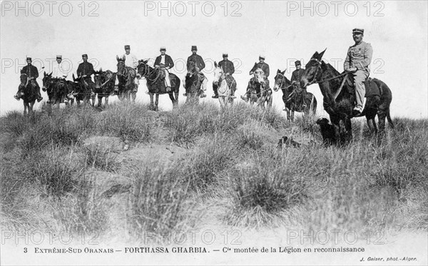 French Foreign Legion cavalry, Forthassa Gharbia, Algeria, c1905. Artist: J Geiser