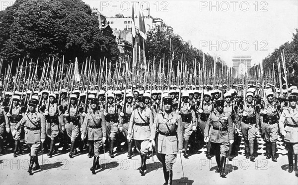 French Foreign Legion review, Paris, 14 July 1939. Artist: Unknown