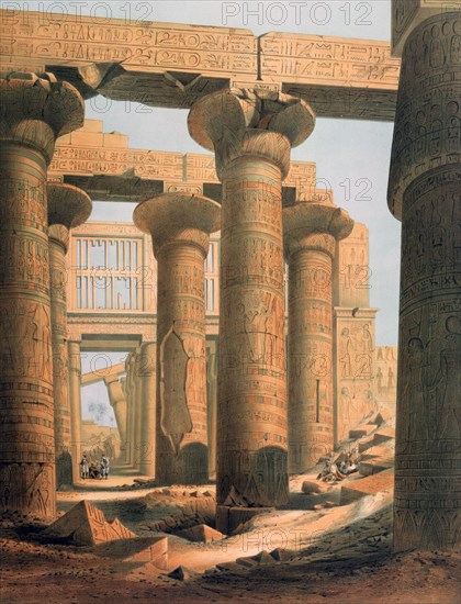 'Hall at Karnak', Egypt, 19th century. Artist: E Weidenbach