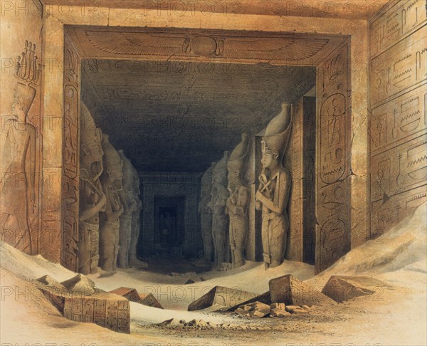 'Interior of the Temple of Abou Simbel', Egypt, 1842-1845. Artist: E Weidenbach