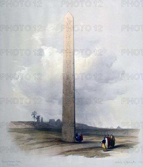 'Obelisk of Heliopolis', 1839. Artist: David Roberts