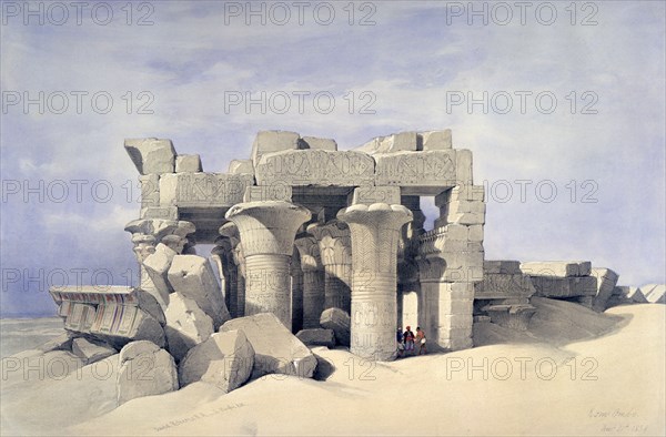 'Temple of Sobek and Haroeris at Kom Ombo', 19th century. Artist: David Roberts