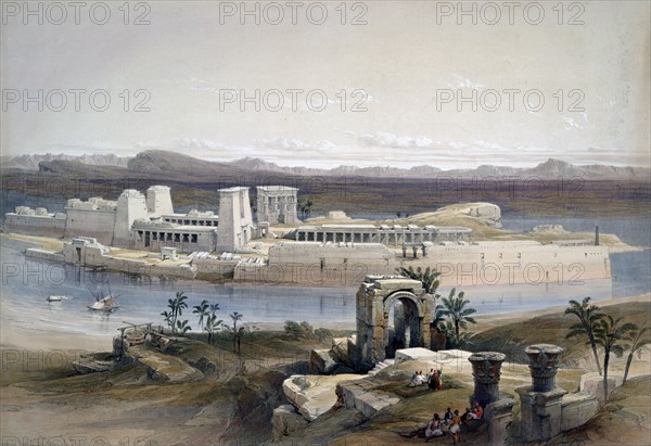 'General View of the Island of Philae, Nubia', 1838. Artist: David Roberts