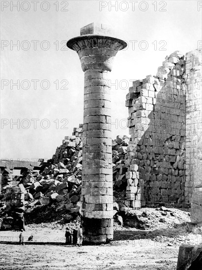 'Column at Karnak, Egypt', 1863-1864. Artist: Emmanuel Rouge