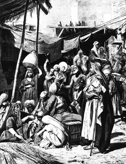 'Market at Tantah, Egypt', 1880. Artist: Unknown