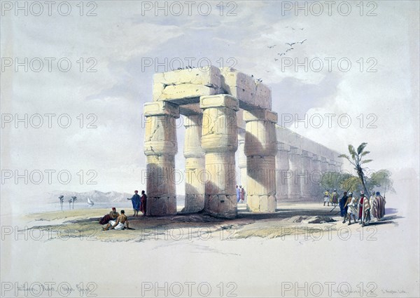 'At Luxor, Thebes, Upper Egypt', 19th century. Artist: Louis Haghe