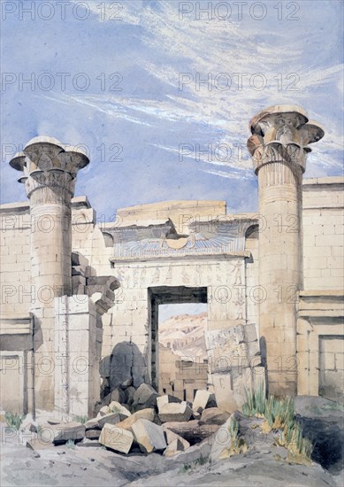 'Entrance to the Temple of Ramses III', Egypt, 19th century. Artist: GF Weston