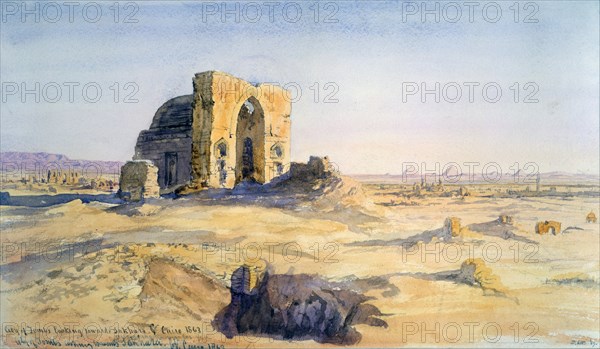'City of Tombs, Looking towards Sakkara, Cairo', Egypt, 1863. Artist: Charles Emile de Tournemine