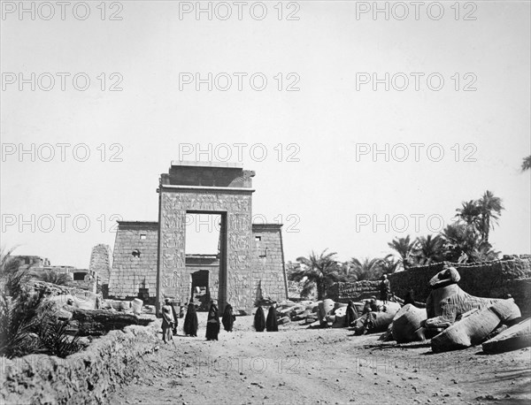 Avenue of sphinxes, Karnak, Egypt, 1878. Artist: Unknown