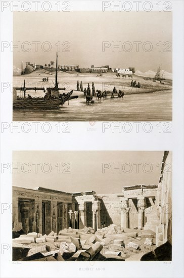 Luxor and Medinet Habu, Egypt, 1841. Artist: Hector Horeau