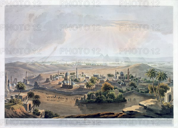 'The Pyramids at Cairo', 1809. Artist: Rawle