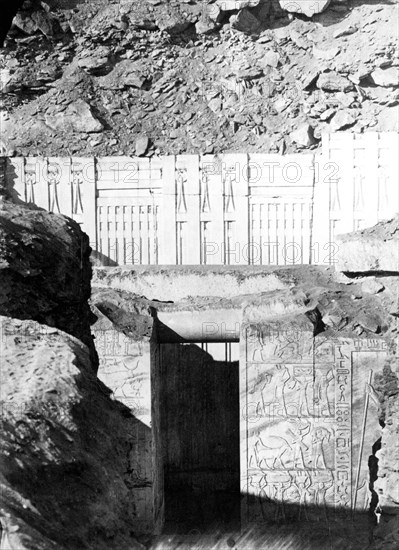 Entrance to ruins, Egypt, 1863-1864. Artist: Emmanuel Rouge