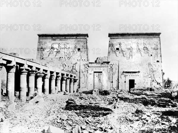 Temple of Isis, Philae, Nubia, Egypt, 1887. Artist: Henri Bechard