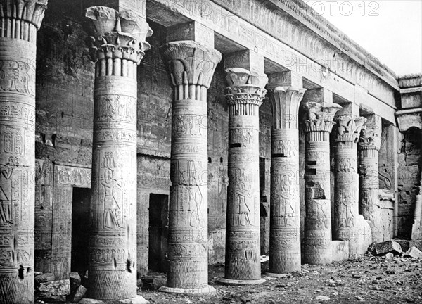 Eastern columns, Temple of Isis, Philae, Nubia, Egypt, 1887. Artist: Henri Bechard