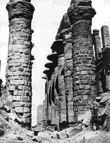 Colonnade, hypostyle hall, Egypt, 1878. Artist: Felix Bonfils