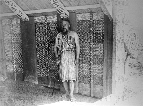 Maori communal hut, New Zealand, 1899. Artist: Unknown