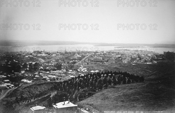 Auckland from Mt Eden, New Zealand, 1899. Artist: Unknown