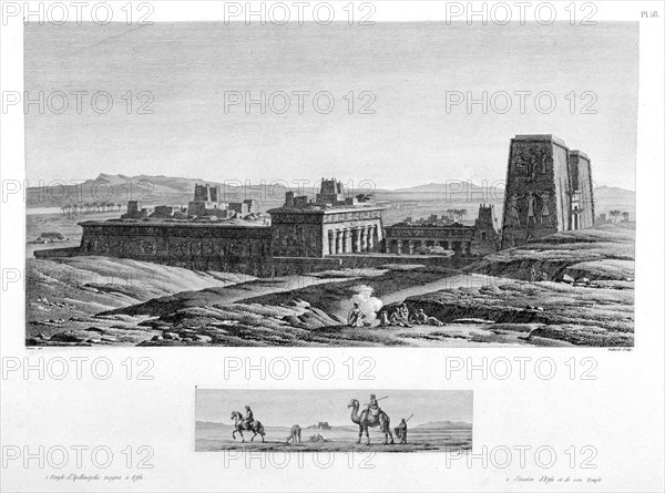 'The Temple at Apollinopolis Magna, Etfu (Edfu)', Egypt, c1808. Artist: Baltard