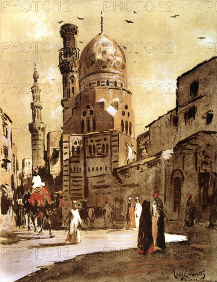 The Blue Mosque, Cairo, Egypt, 1928. Artist: Louis Cabanes