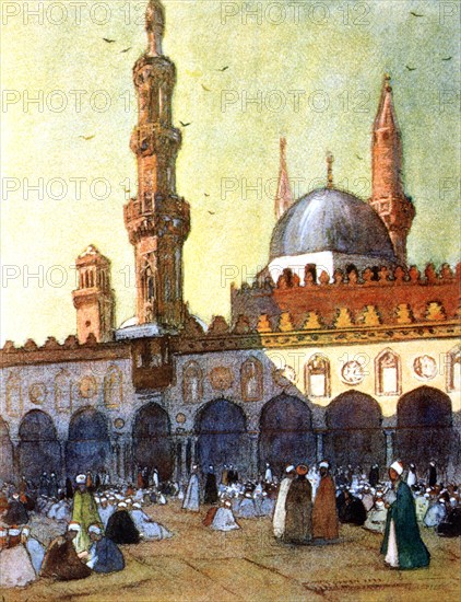 The Mosque of Al-Azhar, Cairo, Egypt, 1928. Artist: Louis Cabanes