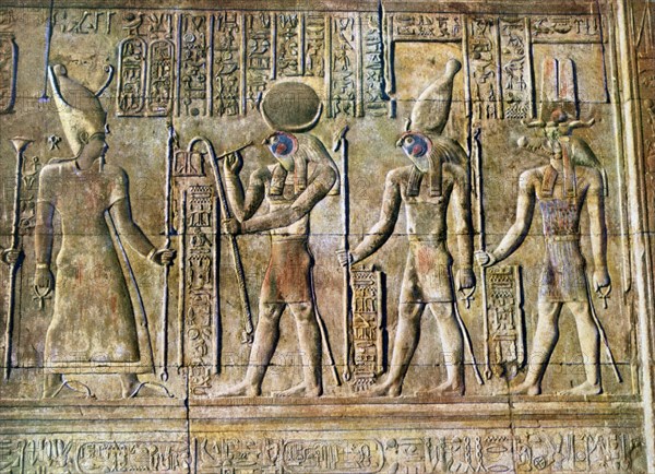 Hieroglyphic relief, Temple of Kom Ombo, Egypt, 20th Century. Artist: Unknown