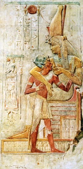 Egyptian hieroglyphs, Abydos, Egypt, 1910. Artist: Walter Tyndale