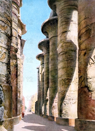 Hypostyle Hall, Temple Karnak, Luxor, Egypt, 20th Century. Artist: Unknown