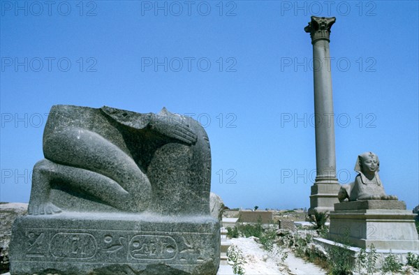 Pompey's Pillar, Alexandria, Egypt. Artist: Unknown