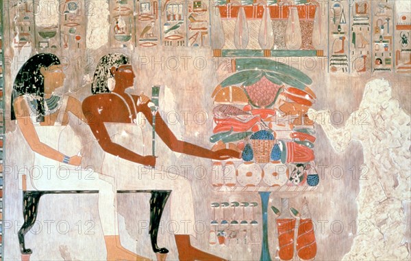Mural from the Tombs of the Nobles, Thebes, Luxor, Egypt. Artist: Unknown