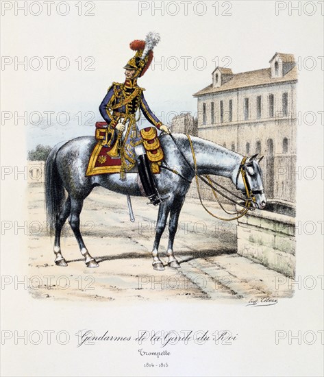 Gendarmes de la Garde du Roi, Trumpeter, 1814-15. Artist: Eugene Titeux