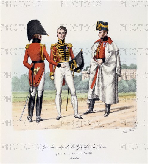 Gendarmes de la Garde du Roi, Petite Tenue and Tenue de Socièté, 1814-15 Artist: Eugene Titeux