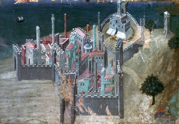 'View of a Coastal City', c1300-1348. Artist: Ambrogio Lorenzetti